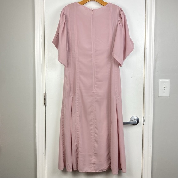 Anthropologie NWT Modern Sheer Midi Dress Violet Ice Pastel Pink Unlined sz 14 - Picture 5 of 11